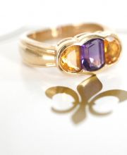 Wunderschöner Ring mit Citrin und Amethyst in 375/000 Gelbgold A2849