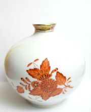 Schöne Vase von Herend Dekor Apponyi Orange A2567