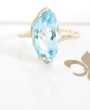 Atelierstück: Edler Ring aus 585/000 Gelbgold mit 5,50ct Blautopas A3166