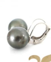 Elegante 585/000 Weissgold 1,1cm Tahitiperlen Ohrringe / Ohrhnger A3175