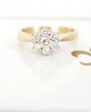 Englischer Art Deco Design Ring mit 0,50ct Brillanten aus 750/000 Gelbgold A3241