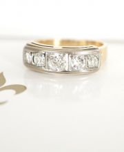 Reserviert - Antiker Art Deco Ring aus 585/000 Gelbgold + Platin 0,75ct Diamanten A3262