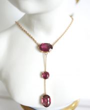 Antikes schnes Art Deco Collier aus 9ct Rotgold mit Almandinen A3291