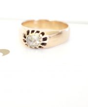 Antiker Jugendstil Ring 585/000 Gelbgold mit ca. 0,60ct Diamanten Solitär B3392