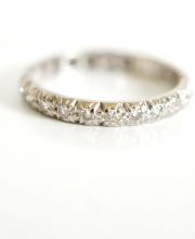Antiker Voll Memory Art Deco Ring ca.0,45ct Diamanten 750/000 Weissgold B3466