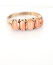 Antiker englischer Ring aus 9ct Rotgold mit Korallen - Chester 1899 B3506