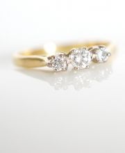 Englischer vintage Ring,London, mit 0,22ct Brillanten aus 750/000 Gelbgold B3748