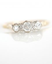 Schöner antiker Art Deco Ring mit 0,22ct Diamanten aus 750 Gelbgold B3745