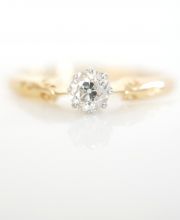 Antiker Jugendstil Ring mit grossem 0,30ct Diamanten aus 750/000 Gelbgold B3783