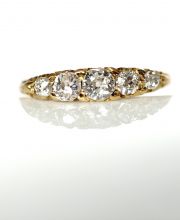 Antiker englischer Ring von 1903 mit 0,55ct Diamanten 750 Gelbgold B3909