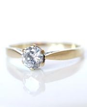 Englischer vintage Ring 0,33ct Brillanten Solitr in 750/000 Gelbgold B4017