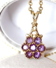 Wunderschner kleiner Anhnger aus 375/000 Gelbgold mit Amethysten B4139