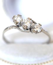 Edler antiker britischer Art Deco Ring mit 0.45ct Brillanten in Platin B4147