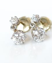 Antike schne Ohrhnger um 1900 585 Gelbgold + Platin ca.2.35ct Diamanten B3710