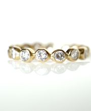 Edler vintage Voll Eternity-Memory Ring 1.50ct Brillanten 750 Gelbgold B4155
