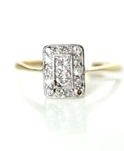 Antiker Art Deco Ring mit 0,35ct Diamanten aus 750/000 Gelbgold + Platin B4156