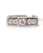 Antiker Art Deco Ring aus 585/000 Weissgold mit schnen 0.20ct Brillanten B4171