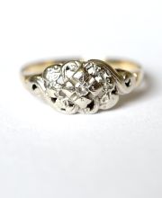Antiker schner Art Deco Ring mit Diamant aus 585 Gelbgold + Platin B4206