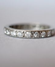 Wertvoller Voll Memory Art Deco Ring aus Platin mit 0.88ct Brillanten B4215
