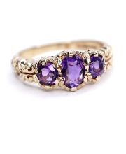 Sehr schner englischer vintage Ring aus 375/000 Gelbgold mit Amethyst B4246