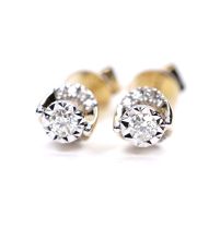 Sehr schne Ohrstecker aus 375/000 Gelbgold mit 0,10ct Brillanten B4241