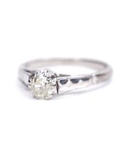 Edler antiker britischer Art Deco Ring mit 0.35ct Diamanten in Platin B4251
