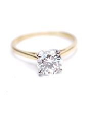 Herrlicher Ring mit einem 1ct Brillant Solitr in 750/000 Gelbgold B4232