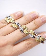 Wunderschnes Armband im Blatt Design 925/000 Silber vergoldet B4278