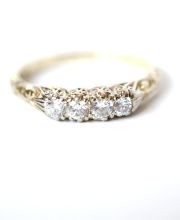 Antiker schner Ring mit 0,15ct Brillanten 585/000 Gelbgold + Platin B4266