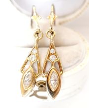 Wundersch�ne vintage Ohrh�nger 585/000 Gelbgold mit 0.50ct Diamanten B4274