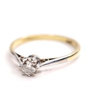 Antiker sch�ner Ring mit 0,25ct Brillanten Solit�r aus 750/000 Gelbgold B4309