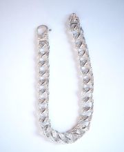 Sch�nes Panzer Armband aus 925/000 Silber 18.5cm reich verziert B4326