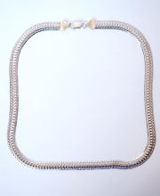 Sch�ne Collier Schlangen Kette aus 925/000 Silber reich diamantiert B4324