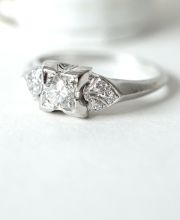 Wundersch�ner antiker Art Deco Ring mit Diamanten aus 900/000 Platin B4322