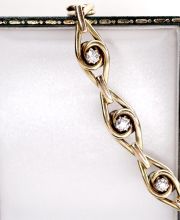 Herrliches Art Deco Armband 585/000 Gelbgold mit 0.50ct Diamanten B4386