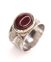 Silberschmiede Anfertigung Ring 925 Silber mit sch�nem Feuer Opal B4403