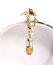 H�bscher kleiner vintage Anh�nger 585/000 Gelbgold mit orangem Saphir B4428