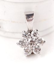 Sehr h�bscher vintage Anh�nger 750/000 Weissgold mit 0.35ct Brillanten B4436