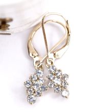 Sch�ne vintage Ohrh�nger aus 375/000 Gelbgold mit Aquamarin B4490