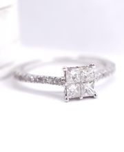 Wundersch�ner Ring mit 0.50ct Diamanten aus 585/000 Weissgold B4491