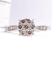 Edler vintage Ring mit 0.50ct Brillanten aus 750/000 Weissgold B4495