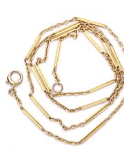 Antike englische Art Deco Collier Kette aus 9ct Gelbgold um 1920 B4532