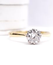Klassiker: Englischer 750/000 Gelbgold Ring mit 0.45ct Brillanten B4530