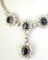 Verkauft  Exclusives 585/000 Weissgold Collier mit Ceylon Safiren 2,25ct Brillanten A2689
