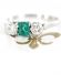Art Deco Platin Ring mit Muzo Smaragd und 0,49ct Brillanten A2864