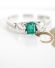 Art Deco Platin Ring mit Muzo Smaragd und 0,49ct Brillanten A2864