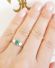 Art Deco Platin Ring mit Muzo Smaragd und 0,49ct Brillanten A2864