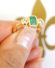 Wertvoller Ring mit  Smaragd + 0,16ct Brillanten 750/000 Gelbgold A3035