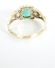 Antiker Ring aus 14ct Gelbgold + Silber mit Smaragd und Diamanten A3110