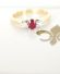 Art Deco Design Ring mit Myanmar Rubin + Brillanten aus 750/000 Gelbgold A3246